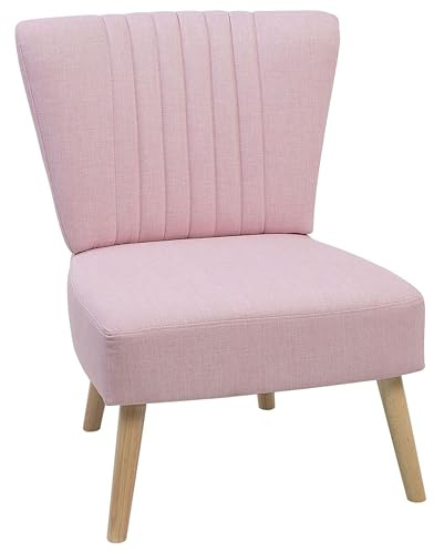 Bequemer Sessel im Retro Stil Polsterbezug rosa Vaasa