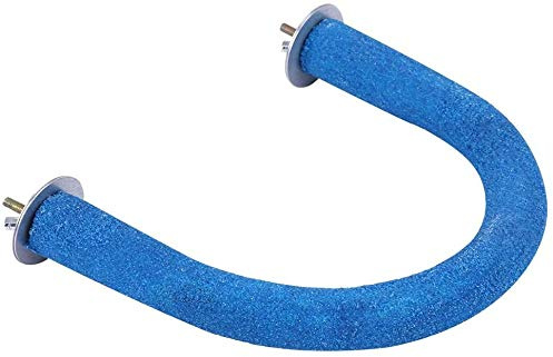 Vogel Sitzstangen, Naturholz U-Form Quarzsand Zweige hängend Ständer Pfote Schleifleiter für Haustier Sittich Kakadu Kanarienfink Taube(Blau)