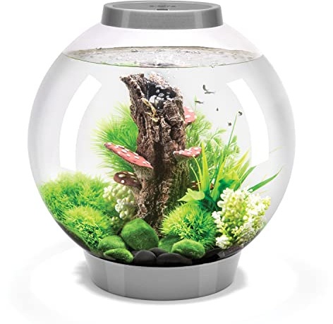 biOrb 72006 CLASSIC 30 LED, 30 L, silber - Acryl-Aquarium in Kugelform, Komplett-Set mit Filtersystem, LED-Beleuchtung, Keramik-Kies