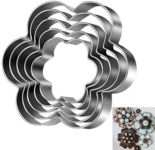 Tmflexe Flower Cookie Cutter, Pack of 5…