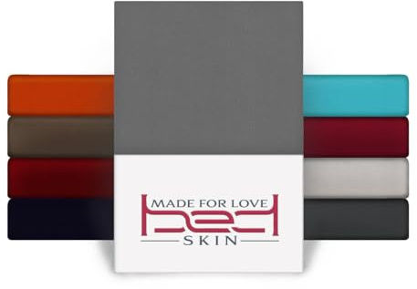 Bedskin Jersey Spannbettlaken 120x200 cm – 100% Baumwolle Spannbetttuch, weich & atmungsaktiv (Grau)
