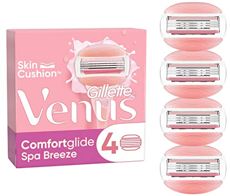 Gillette Venus Comfortglide Spa Breeze Rasierklingen Damen, 4 Ersatzklingen für Damenrasierer