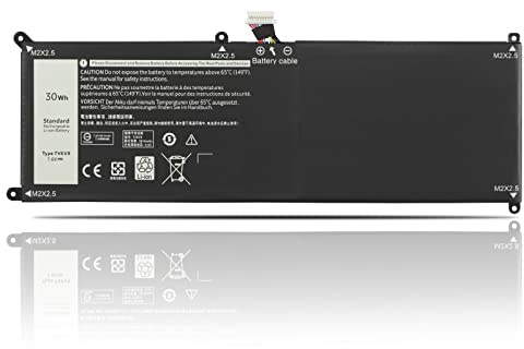 K KYUER 7VKV9 Laptop Batteri för Dell XPS 12 9250 Latitude 12 7000 7275 4K M5-6Y57 M7-6Y75 T02H T02H001 2-in-1 Convertible 07VKV9 9TV5X 09TV5X 0V55D0 V55D0 Notebook Replacement Battery 7.6V 30Wh