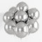 Palloncini d'argento 8 pezzi, 52 pollici 4D metallizzati in lamina d'argento palloncini, grandi palloncini rotondi in argento mylar, palloncini in lamina a sfera 4D a 360 gradi per compleanno