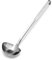 Forgast Mestolo Monoblock in Acciaio Inox, da Cucina con Manico Lungo, Cucchiaio da Salsa, per Brodo, Salsa e Zuppa, Utensile da Cucina, Argento, Diametro di 12 cm