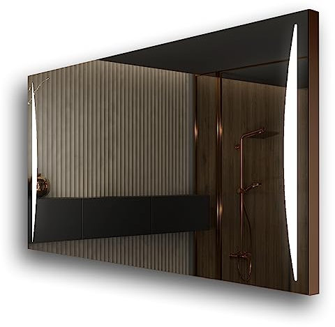 FORAM Badspiegel mit Beleuchtung - Led Spiegel Bad - 190x70 - Badezimmerspiegel Nach Maß - auf Individuelle Bestellung Gefertigt - Modernes Design - Mit Rahmen