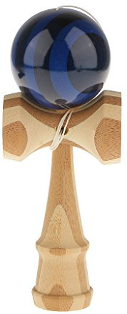Tiuimk Bamboo Style Technique Kendama Ball (Deep Blue) - Traditional Japanese Game for Hand-Eye Coordination and Concentration