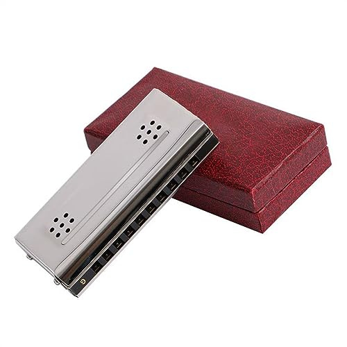 10 Holes C & G Key Both Sides Harmonica Harp Instruments Copper Reed Stainless Steel Cover Plate Harmonicas for Beginners