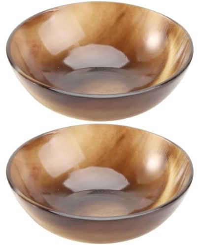 Beavorty Shaving Soap Bowl Natural Smooth Yak Horn Shaving Mug Bowl for Wet Brush Lather Cup 2 pack Bathroom Grooming Accessory 2.95 in