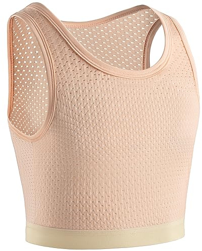 XUJI Transgender FTM Trans Traspirante Mezzo Binder per il seno (K, 3XL)