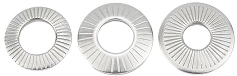 HQTek 2/50 M3 M4 M5 M6 M8 M10 M12 M16 A2 304 Edelstahl-Tellerfeder, gezahnte Sicherungsscheibe, konische gerändelte elastische Dichtung NFE25-511 (Size : 2pcs M16)