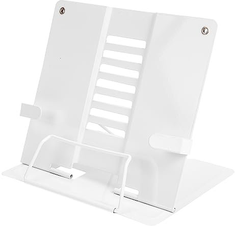 TEHAUX Bücherregal lesen Rezeptbuchhalter Buchständer flexibel Tablet-Halter Buchständer zum Lesen Dokumentenhalter Bücherstand Leseregal Telefonhalter Halterung Student Eisen Weiß