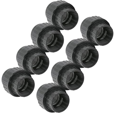 HAF 8X PVC Fittings Verschraubung mit 50mm x 1 1/2 | Klebemuffe x Innengewinde | Adapter aus grauem PVC | PN16 für Rohr, Poolfitting, Schwimmbad, Poolverrohrung, Druckleitung, Rohrleitung & Teich