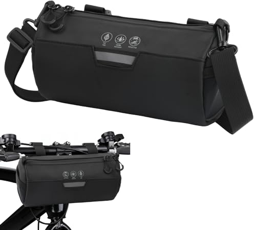 PTJJXA Top Tube Bag, Rahmentasche Rennrad, Kleine Fahrradtasche Lenker Wasserdicht, Fahrradlenkertaschen E Bike, Oberrohrtasche Verstellbar mit Schultergurt, Lenkertasche Motorrad 2L 23x11x11cm