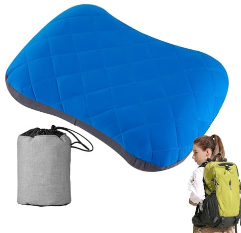 Campingkissen – Ultraleichtes aufblasbares Kissen, komprimierbares Schlafkissen | Waschbares Rucksackkissen, Nackenkissen mit ergonomischem Design für bequeme Nacken- und Lendenwirbelstütze beim Wande