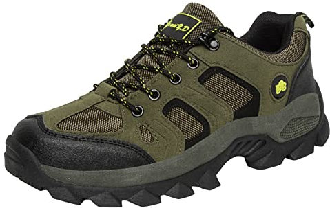 FNKDOR Wanderschuhe Herren Wasserdicht Atmungsaktiv rutschfest Hiking Schuhe Trekkingschuhe Leichte Outdoorschuhe (Green, 44)