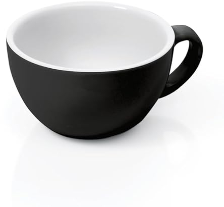 30 tazze da cappuccino Italia 200 ml, colore nero, porcellana