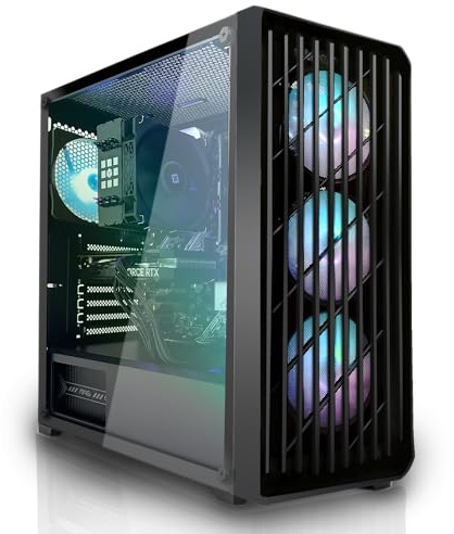 SYSTEMTREFF PC Gamer Basique AMD Ryzen 5 9600X 6x5.4GHz | Nvidia RTX 3050 6Go DX12 | 1To M.2 NVMe | 32Go DDR5 RAM | Windows 11 | Ordinateur de Bureau pour Les Joueurs, Les Gamers & Streamer