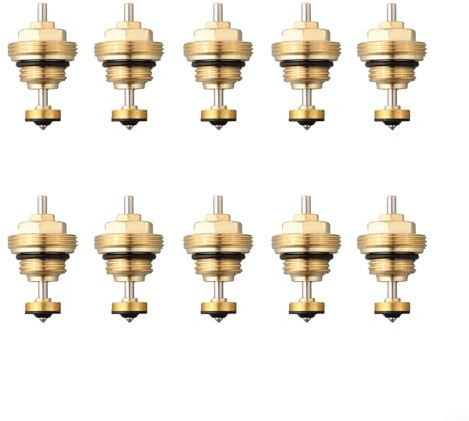 Gettimore Fußbodenheizungskrümmer Rücklaufbolzen Ventileinsatz M30 x 1,5 für UFH Stellantrieb Messing Fußbodenheizung Krümmer(10er-Pack)