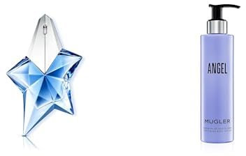MUGLER Angel Eau de Parfum, Perfume para Mujer, Aroma Gourmand con Notas de Ámbar, Fragancia Fascinante, 25 ml + MUGLER, Angel, Loción Corporal Perfumada, 200 ml