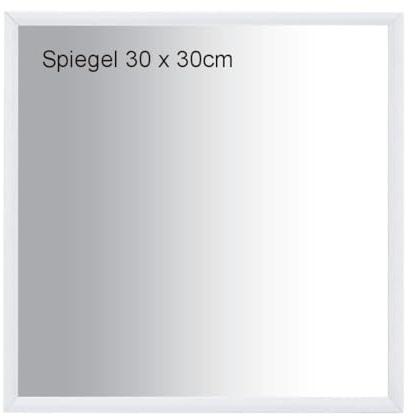 Spiegel 30x30cm im ALU Rahmen Farbe Weiss, Echtglas, Wandspiegel | Dekorativer Wandspiegel ideal für Bad, Büro, Praxis, Home, Wohnmobil u.a.