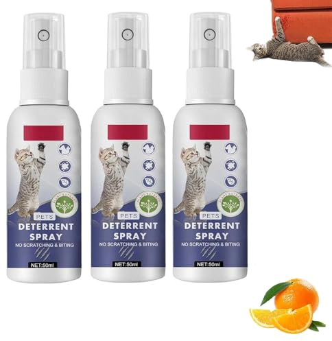 Purrshield anti gato spray, rociado repelente anti-scratch gato anti-scratch, fórmula segura para entrenamiento y protección de muebles, disuasos no deseados comportamientos no deseados (3pcs)