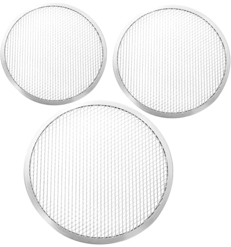 HONMEET 3 Pezzi Teglie Pizza in Alluminio Teglie Microforate per e Schermi Pizza Versatili per Cottura Pizze e Toast Leggere e Facili da Usare e Ristorante