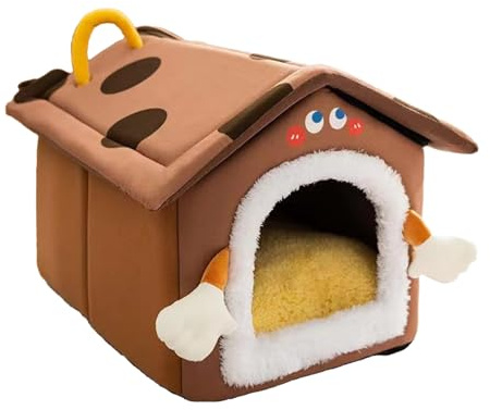 Duvcoywae Lit Caverne pour Chat | Caverne Hivernale en Peluche Fermée - Nid de Sommeil Chaud pour Intérieur | pour Intérieur Hiver Noël Chambre Salon Chiens Chats Petits Animaux