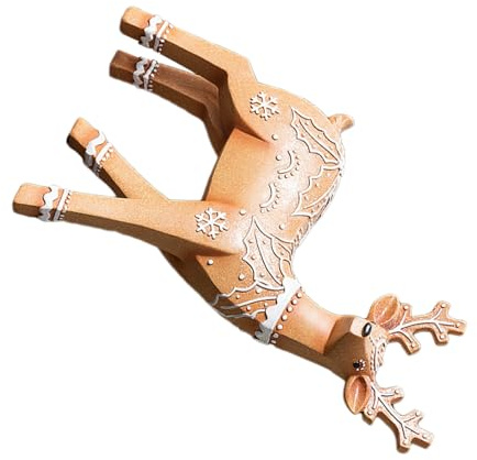 MAGICLULU Estatua de navideño decoración de Ciervos navideños Figuras navideñas de Renos de Resina Centro de Mesa de Reno de pie Brown