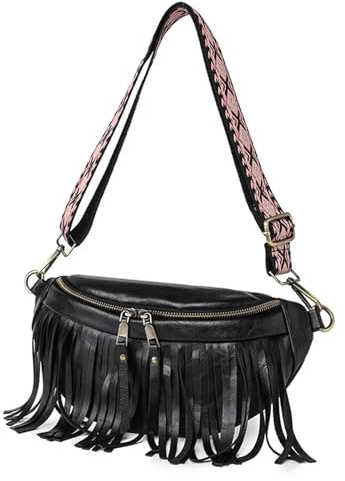 LYHYDMA Fransväska Tofs Crossbody Väska Vintage Tofs Bröstväska För daglig, Färg4, En Storlek