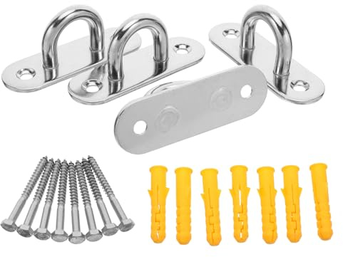 Cabilock Ganchos de Techo Resistentes para Hamacas Anclajes de Acero Inoxidable M8 Tornillos y Tacos Kit de 4 Unidades para Montaje Seguro en Paredes y Techos Uso Interior y Exterior