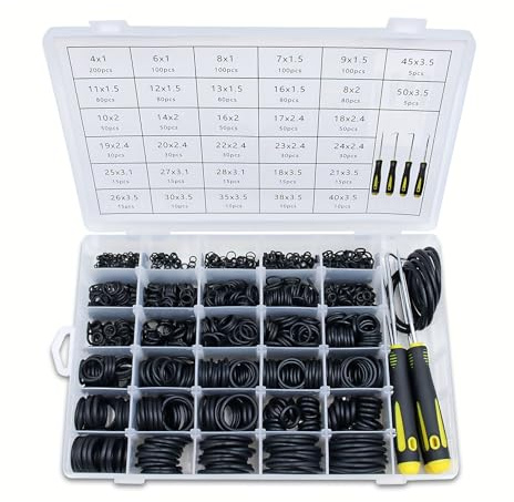 Gummi Dichtungen Ringe Kit 1540 Stück mit 4 Haken O-Ring Sortiment Dichtungsring Set 32 Verschiedenen Größen Gummidichtungen Set