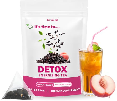 Original Detox Tea |28 Days Herba Tea, Herbal Blend with Dandelion, Ginseng, and Ginger | Supports A Healthy Weight, Digestive Health | Vegan, Caffeine-Free, Peach Flavour