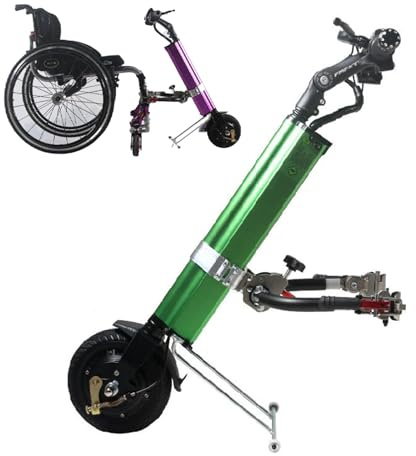 Dispositivo eléctrico de tracción para silla de ruedas, cabezal portátil, alcance: 20 km, velocidad máxima: 20 km/h, tiempo de carga: 6-8 horas, compatible con aviones