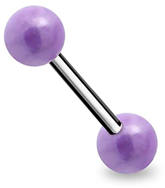 Monster Piercing Piercing para lengua de acero quirúrgico 316L, color morado
