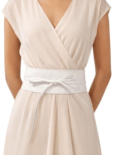 FASHIONGEN - Echtem Rindsleder Vollnarbenleder Obi Gürtel für Damen, Bindgürtel, CASSIANE