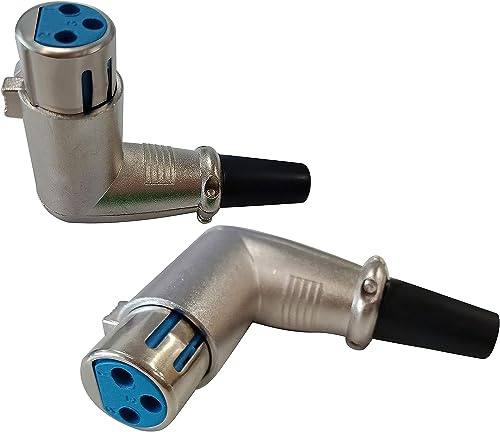 zdyCGTime DIY XLR Adapter 90 Grad 3 Pin XLR Buchse Löttyp Audio Mikrofon Lautsprecheranschluss (Silber 2-Pack) (XLR Buchse)