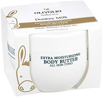 Olivolio botanics 92% natürliche extra feuchtigkeitsspendende Body Butter/Körperbutter mit Eselsmilch und Kakaobutter - ohne Mineralöl und Parabene - 250 ml