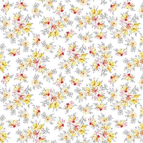 Sovie HORECA Tischdecke aus Linclass® Airlaid 80x80 cm, Einmal-Mitteldecke ideal für Hochzeit Party Gastronomie, 20 Stück, florales Design, Gerbera-Blumen, Alena