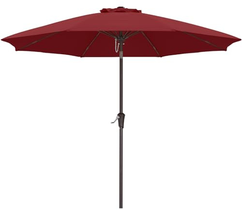 ABCCANOPY Parasol de patio de 3 m pour table de marché avec bouton-poussoir d'inclinaison – Pour jardin, terrasse, arrière-cour et piscine, 8 baleines, plus de 13 couleurs