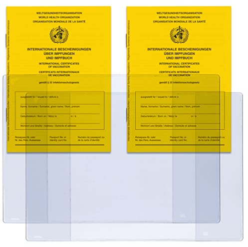 Welsberg SET 2x Impfpass und 2x Ausweishülle - Schutzhülle transparent für Internationale Bescheinigung über Impfungen und Impfbuch