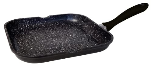 Cheffinger Grillpfanne Alu Guss Ø28cm Steakpfanne Fischpfanne Pfanne braten auch induktion