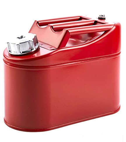 BHBXZZDB Bidon Gasolina Lata de Seguridad de Gasolina de Acero galvanizado Rojo, con Guantes y Tubos, Capacidad de 5L, 30x13x22cm
