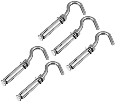 TEHAUX 5pcs Open Cup Hook Stainless Steel Expansion Bolts Heavy Duty Hooks for Hanging for Use for Scenarios