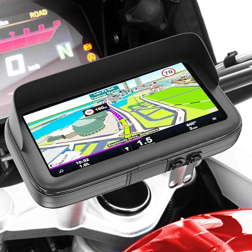 Turnaroundtech Support Telephone Moto Velo Etanche Connexion Rapide Coque avec Visiere antireflet valable pour Les Smartphones jusqu'a 7,5 Fixation de Guidon incassable