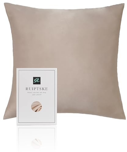 Kissenbezug aus Seide, 100 % Seide, 22 Momme, Öko-TEX®-zertifiziert, Vorteile für Haar und Haut, Anti-Aging, Anti-Staubmilben (40 x 40 cm, hellchampagnerfarben)