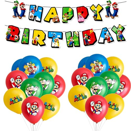 1Pcs Happy Birthday Banner 20Pcs Balloons Birthday Decorations, Party Latex Balloons For Party Decoration
