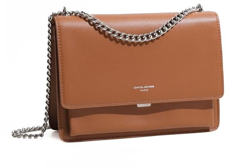 David Jones - Damen Umhängetasche Mittelgoße, Crossbody Bag Clutch | Frau PU Leder Frau Schultertasche, Ketten Handtasche mit Klappe, Elegante Tasche Modische Abendtasche Alltag Schick Stilvolle
