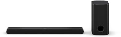 LG DS77TY 3.1.3 Dolby Atmos Soundbar (400W) mit kabellosem Subwoofer (eARC, HDMI, Optisch, Bluetooth) [2024], Schwarz
