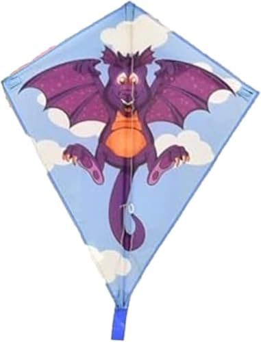 PNJB Nylon Diamond-Shaped Kite, Simple Design, Colourful, Flight Kite, Durable And Lightweight Design, 60cm X 70cm, (Dragon)